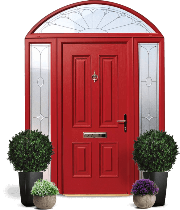 Red Palladio Door with Glass (1)