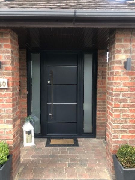 Contemporary Advantage Grey Door outside and inside Contemporary Advantage Grey Door outside and inside